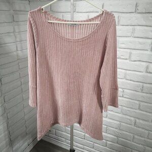 Kleio Ladies Size Medium Dusty Rose 3/4 Length Sleeve Boatneck Sweater